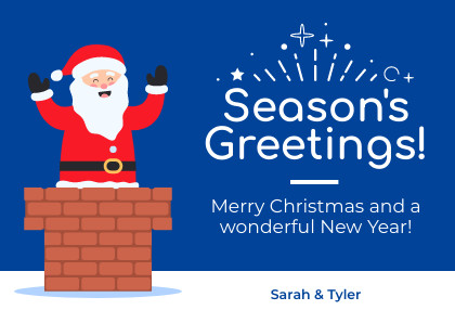 Seasonal Greetings from Santa Claus Card 420x298 template