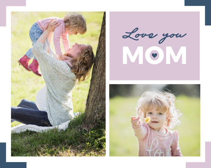 Love You Mom Mother's Day – Photo Collage Template 709x567 template preview