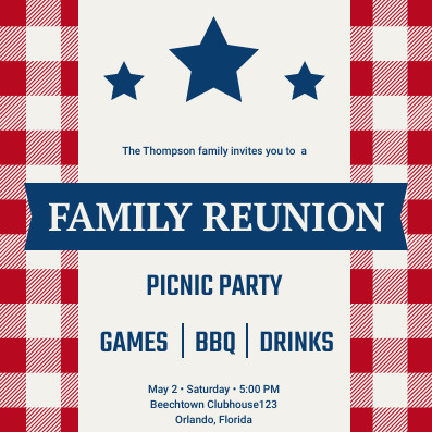 Stars Reunion Party – Invitation Template 397x397 template