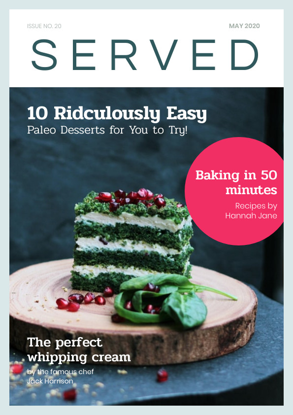Served Paleo Green Cake –  Magazine Cover Template 595x842