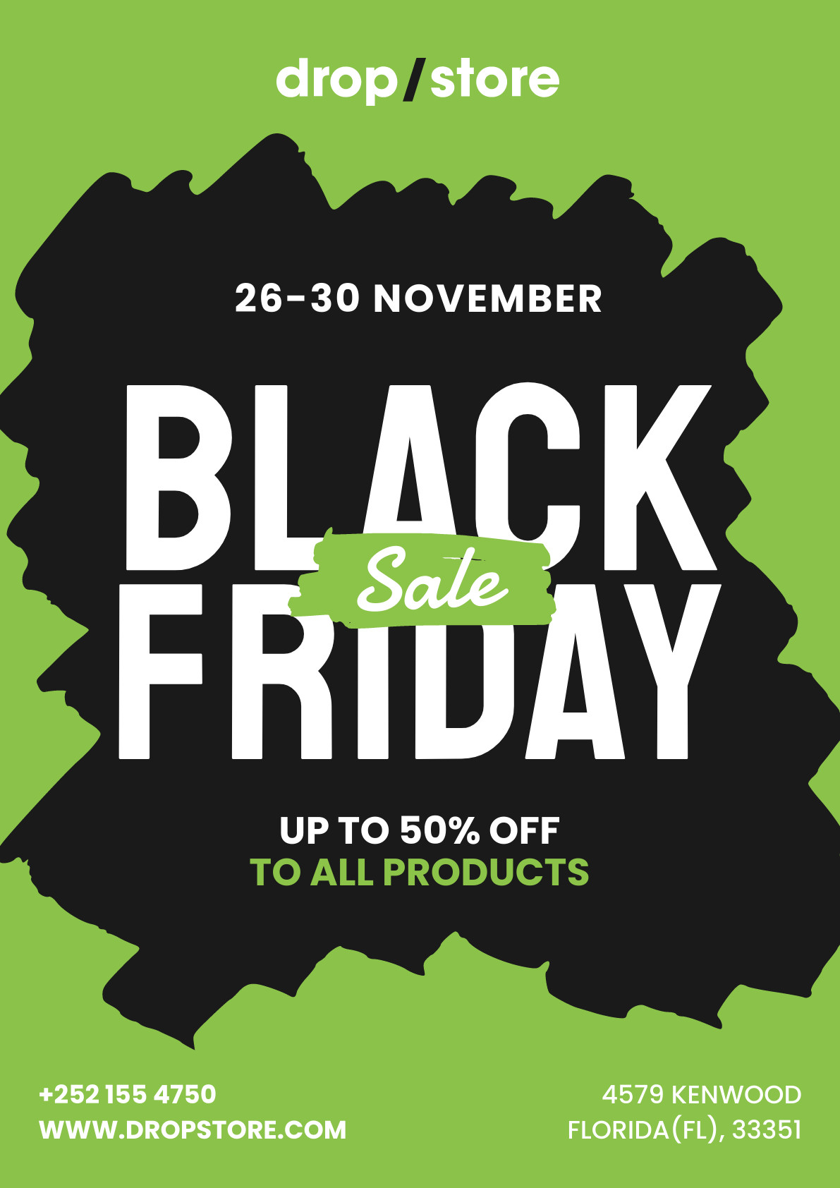 Green Drop Store Black Friday Sale Poster 1191x1684