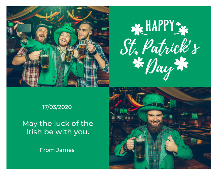 Saint Patrick's Luck of The Irish Photo – Collage Template 709x567 template