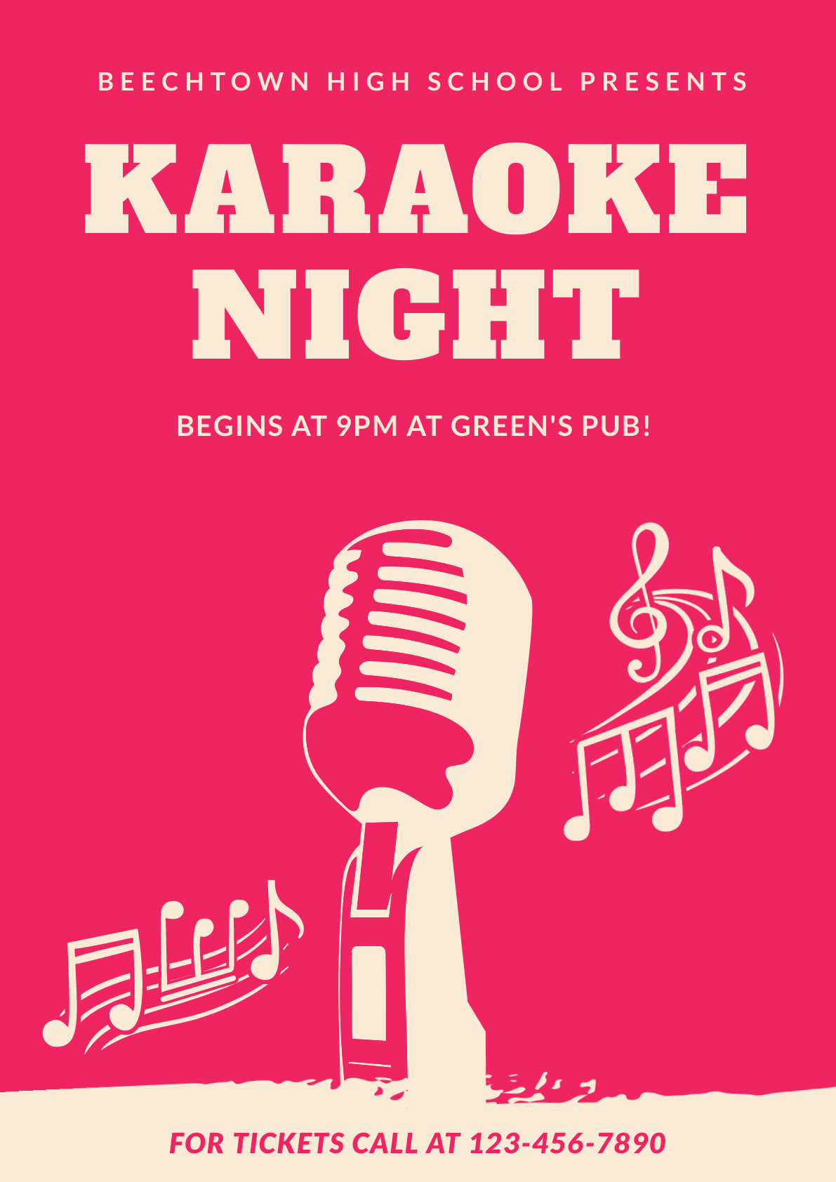 High School Karaoke Night – Poster Template 1191x1684