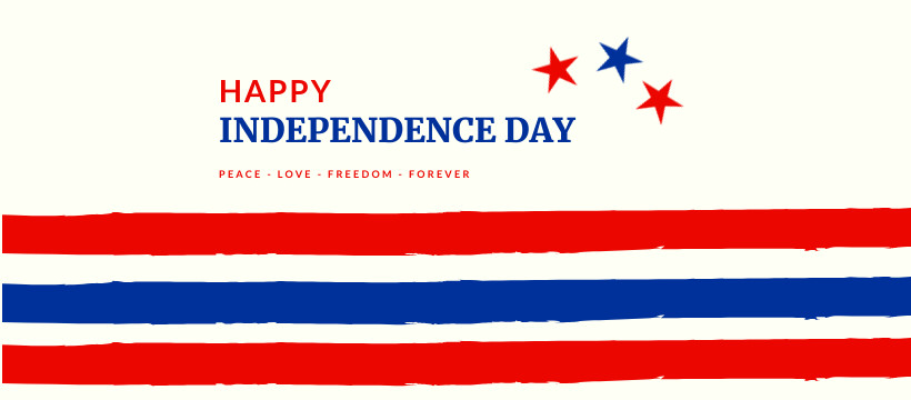 Peace Love and Freedom on Independence Day Facebook Cover 820x360