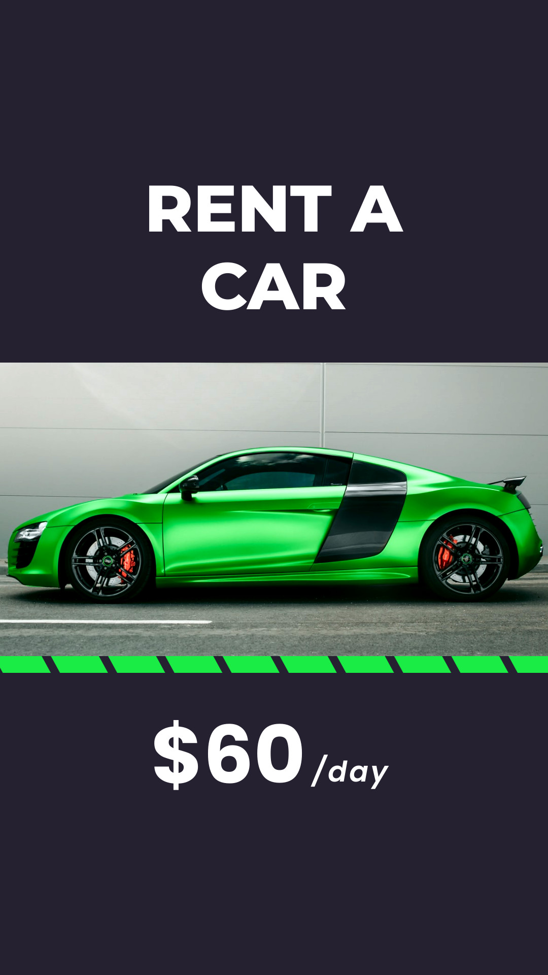 Rent a Green Sport Car  Inline Rectangle 300x250