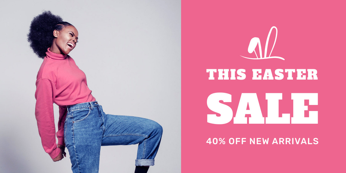 This Easter Sale Bunny New Arrivals Facebook Cover 820x360