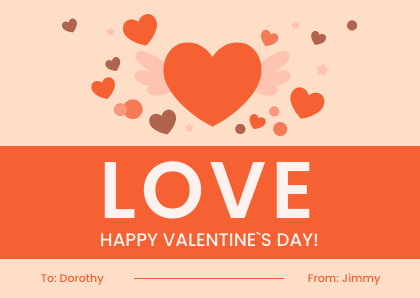 Orange Love Hearts Valentine's Day 420x298 template