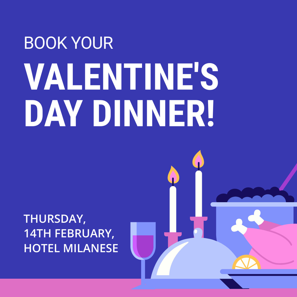 Valentine's Day Dinner Illustration